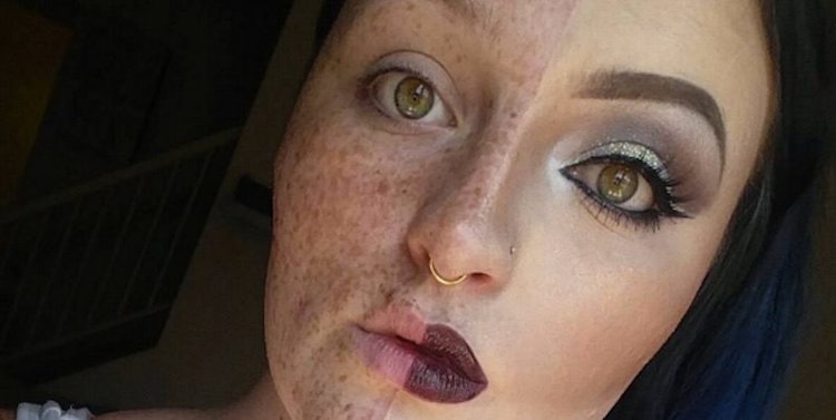 Woman Puts Full Glam Makeup On Only Half Her Face To Prove Powerful Point