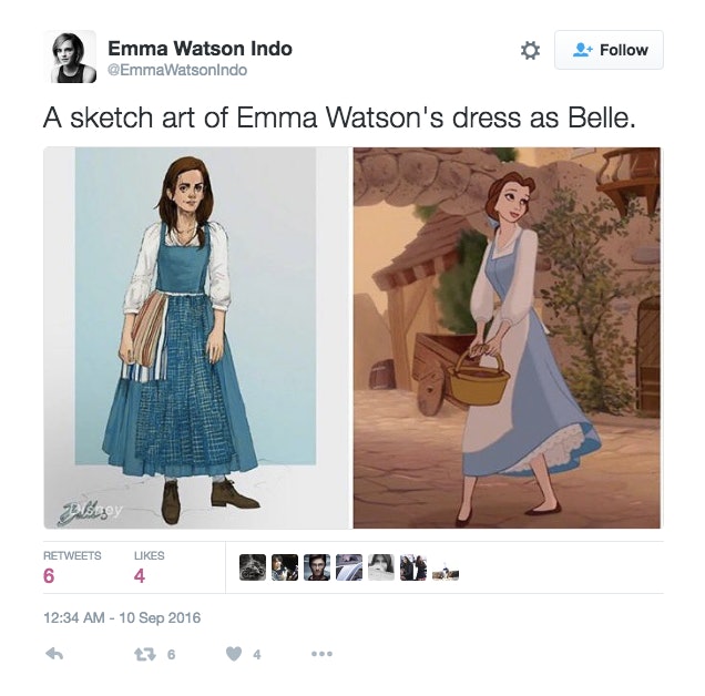 A First Look At Emma Watsons Beauty And The Beast Belle