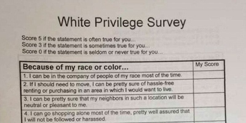peggy mcintosh white privilege quizlet