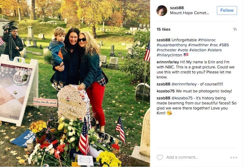 Women Are Leaving 'I Voted' Stickers On Susan B. Anthony's Grave