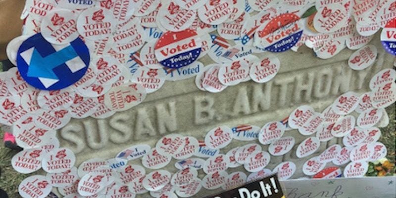 Women Are Leaving 'I Voted' Stickers On Susan B. Anthony's Grave