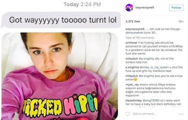 Miley Cyrus Sends Wayne Coyne Pics Of Her Peeing