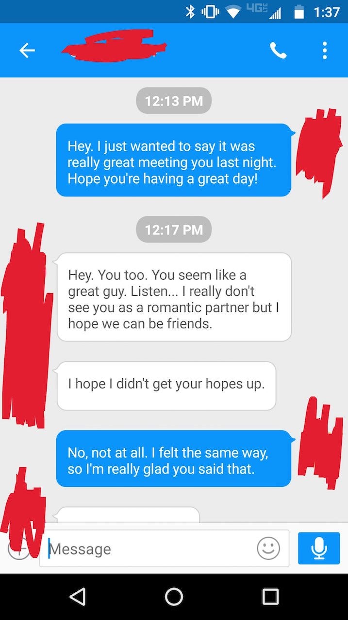 Online dating rejection after first date