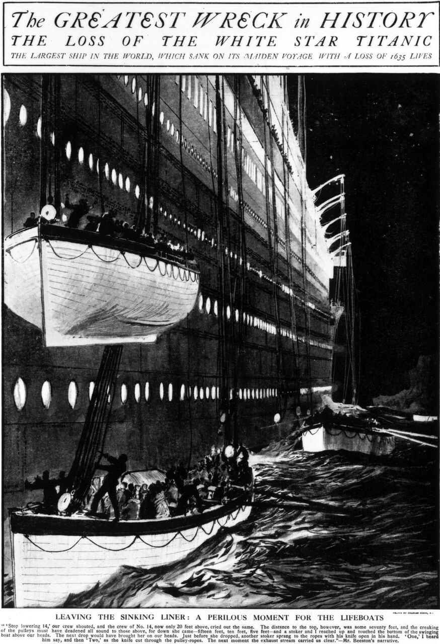 9 Eerily Realistic Drawings Of The Titanic As It Sank Drawn