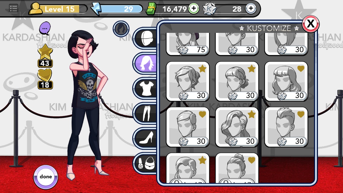 kim kardashian game all hairstyles