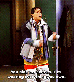 Resultado de imagen de joey wears all of chandlers clothes