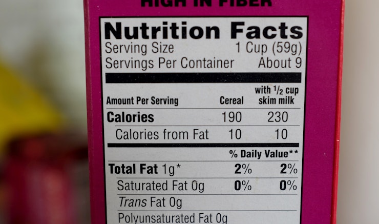 Nutrition labels in canada