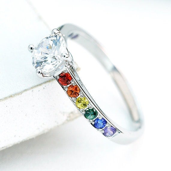 10 beautiful same sex wedding and engagement rings because marriage equality looks good - Rainbow Wedding Rings 10 beautiful same sex wedding and engagement rings because marriage equality looks good - Rainbow Wedding Rings