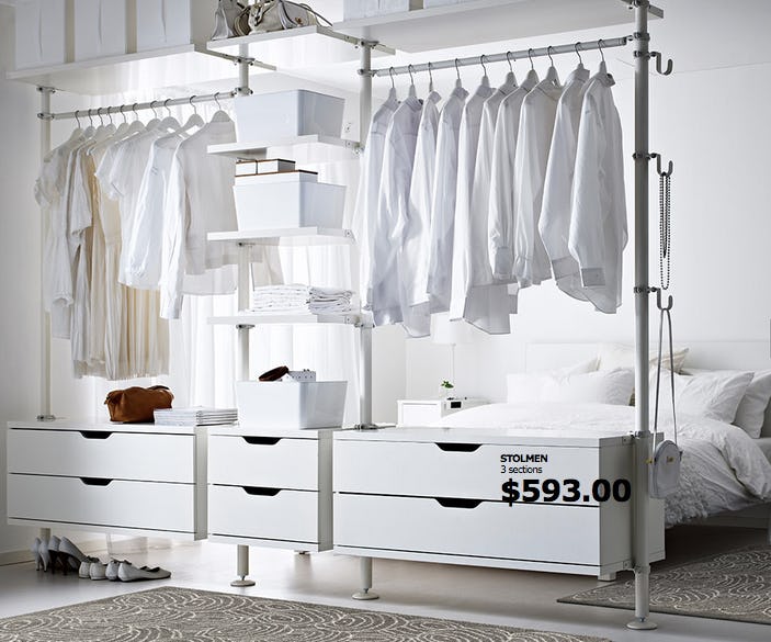 The 20 best ikea hacks for organizing your closet, makeup, and the ... Armoire dressing angle ikea