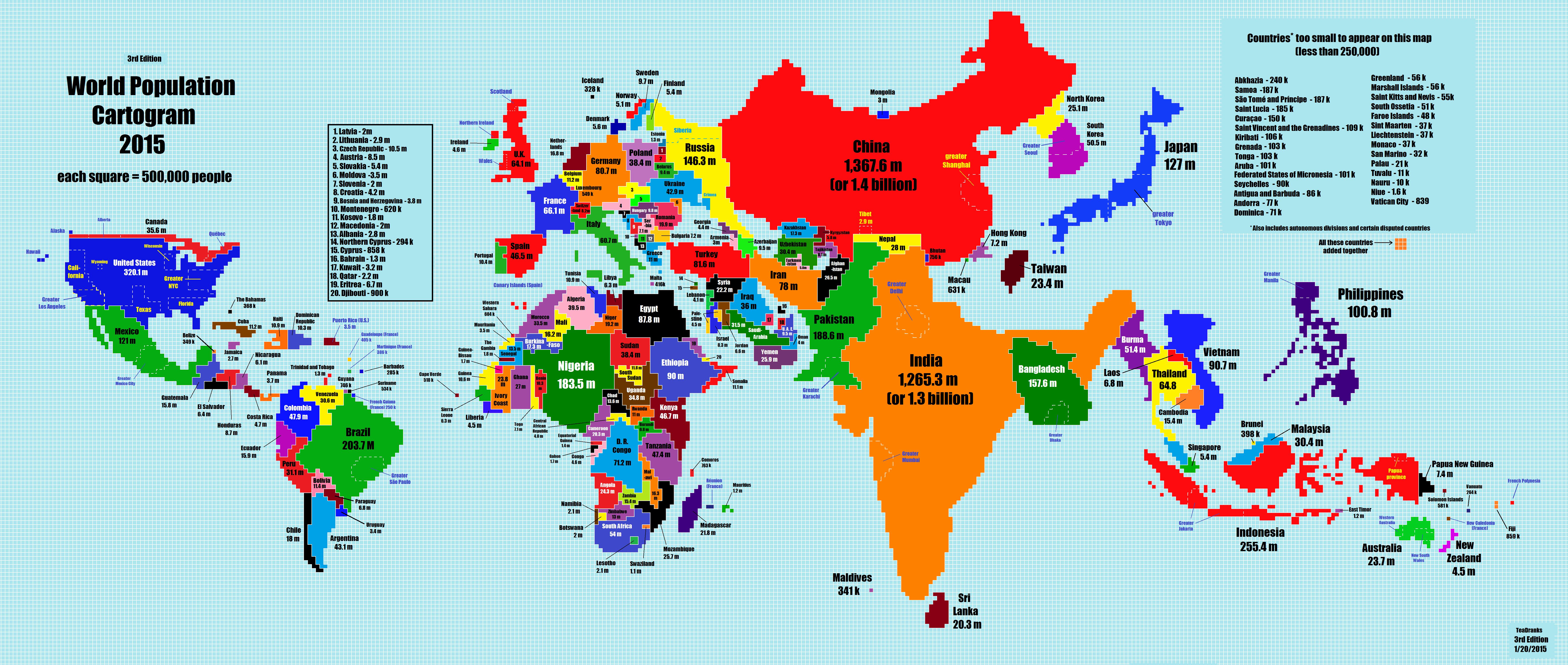 This World Map Re-Imagined By Population Is The Coolest Thing You'll ...