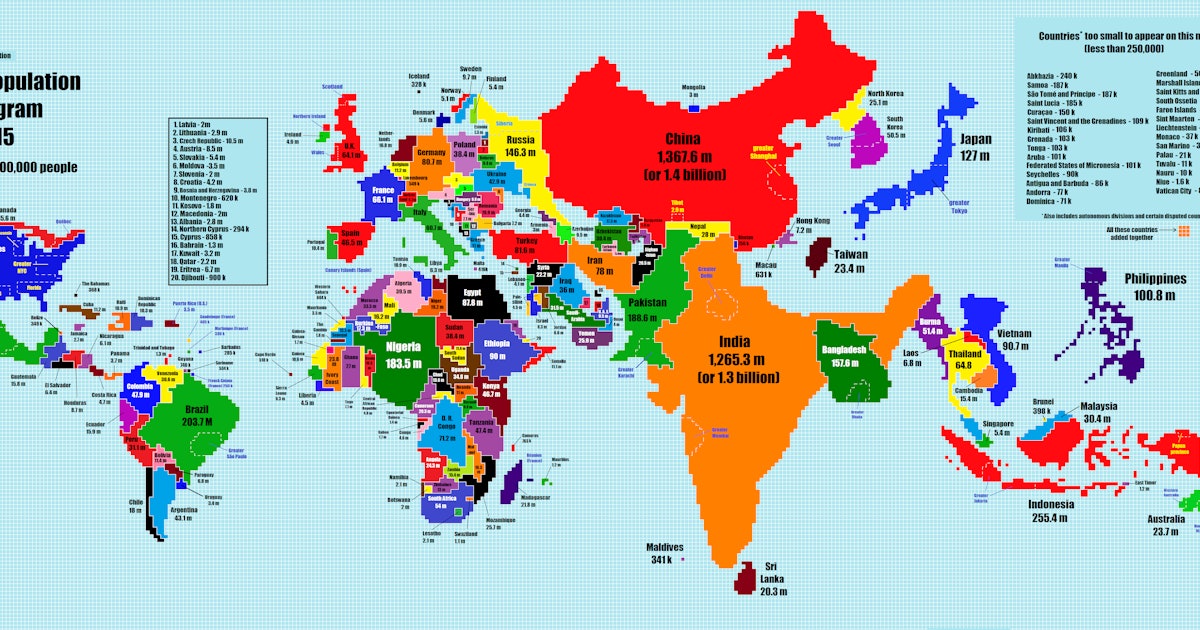 This World Map Re-Imagined By Population Is The Coolest Thing You'll ...