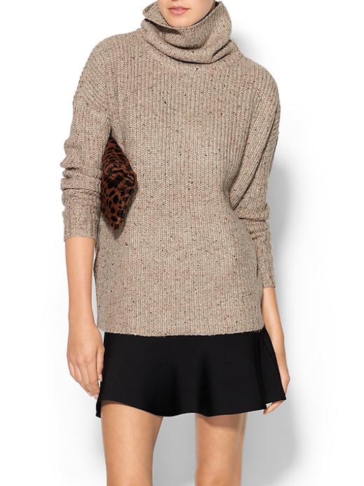 Six Cozy Sweaters for Fall Vince Cable Sweater – This sweater is so cozy and I love the slouchy fit. The color is the perfect compliment to any fall outfit – skirts, denim, work pants – anything.