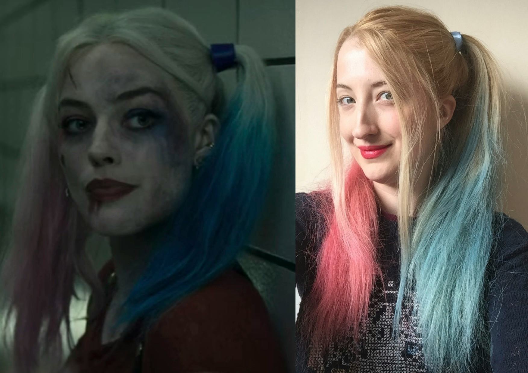 DIY Harley Quinn 'Suicide Squad' Hair In 7 Simple Steps 