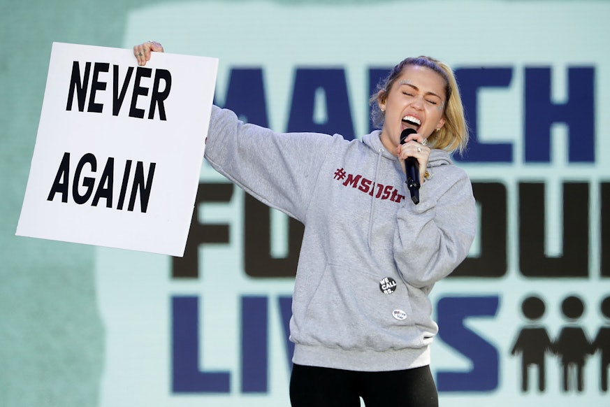 Image result for march for our lives miley cyrus