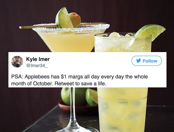 You Can Get $1 Margaritas At Applebees