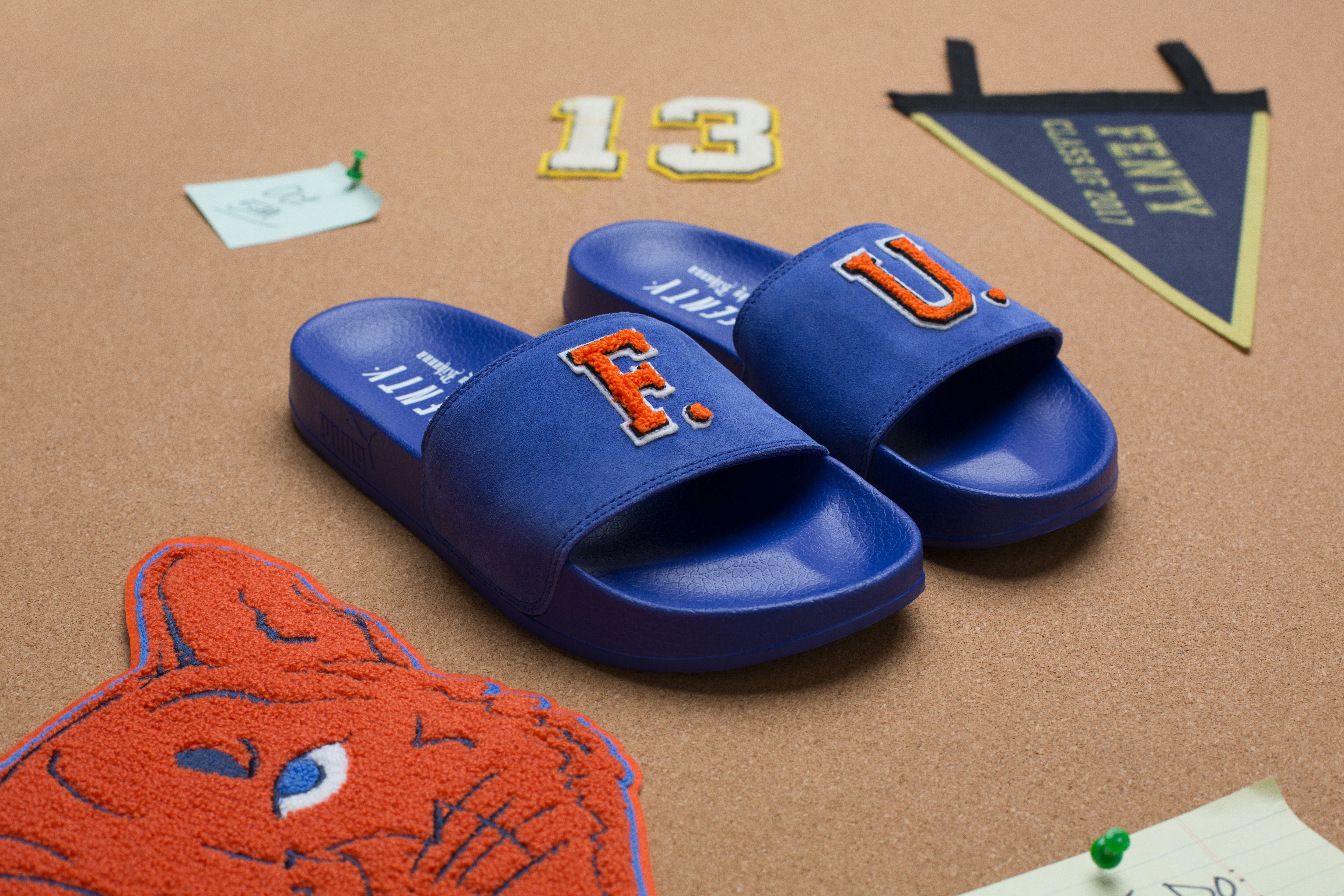 fenty blue slides