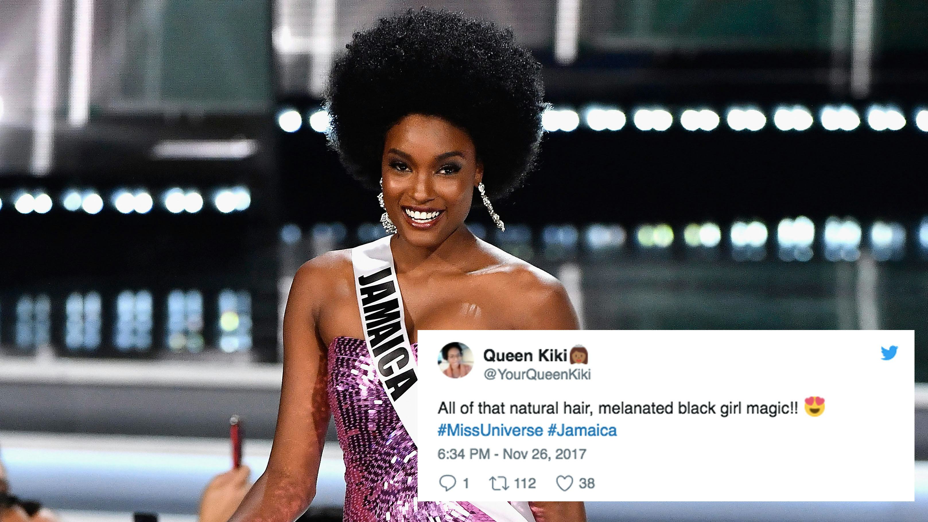 Miss Jamaica Wore Her Hair In An Afro For Miss Universe 2017 & Twitter ...