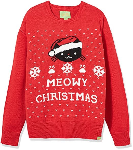 Ugly Xmas Sweater Tie Red Crew Neck Sweatshirt