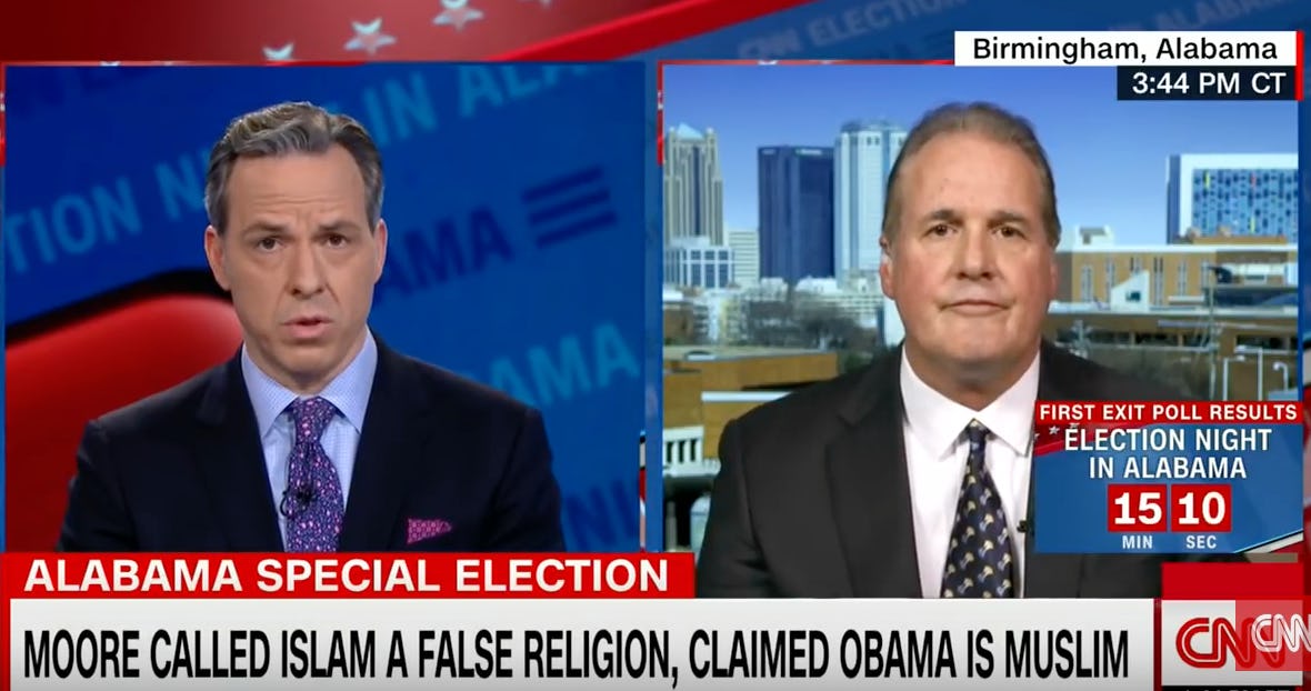 Tapper Reminds Ignorant Moore Spox: Swearing On Bible Isn't Compulsory Tapper Reminds Ignorant Moore Spox: Swearing On Bible Isn't Compulsory