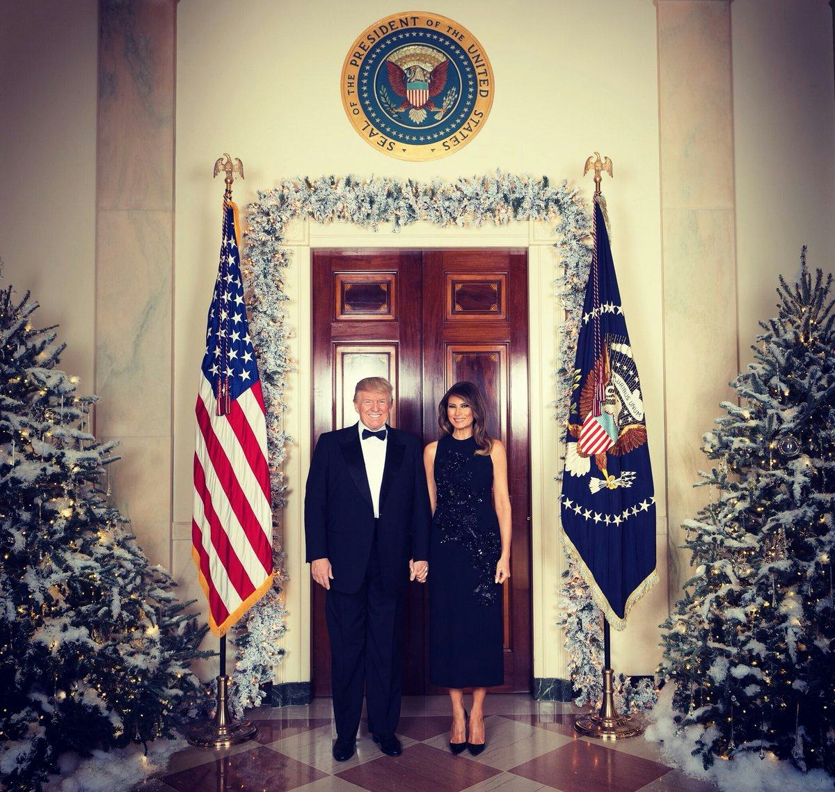 The White House Releases the Christmas Portrait of Donald and Melania Trump