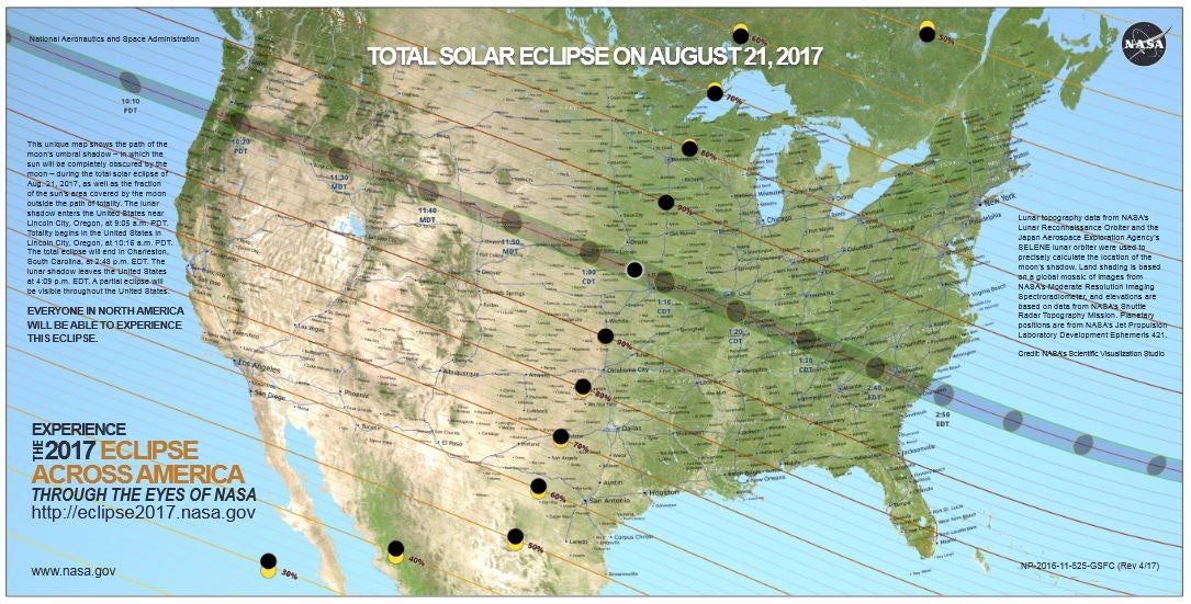 Path Of Eclipse Map A Solar Eclipse 2017 Map Will Help You Find The Best Views Of This 