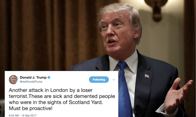 בילד: פרעזידענט דאנעלד טראמפ באשולדיגט בריטאניע אין די אטאקע בילד: פרעזידענט דאנעלד טראמפ באשולדיגט בריטאניע אין די אטאקע