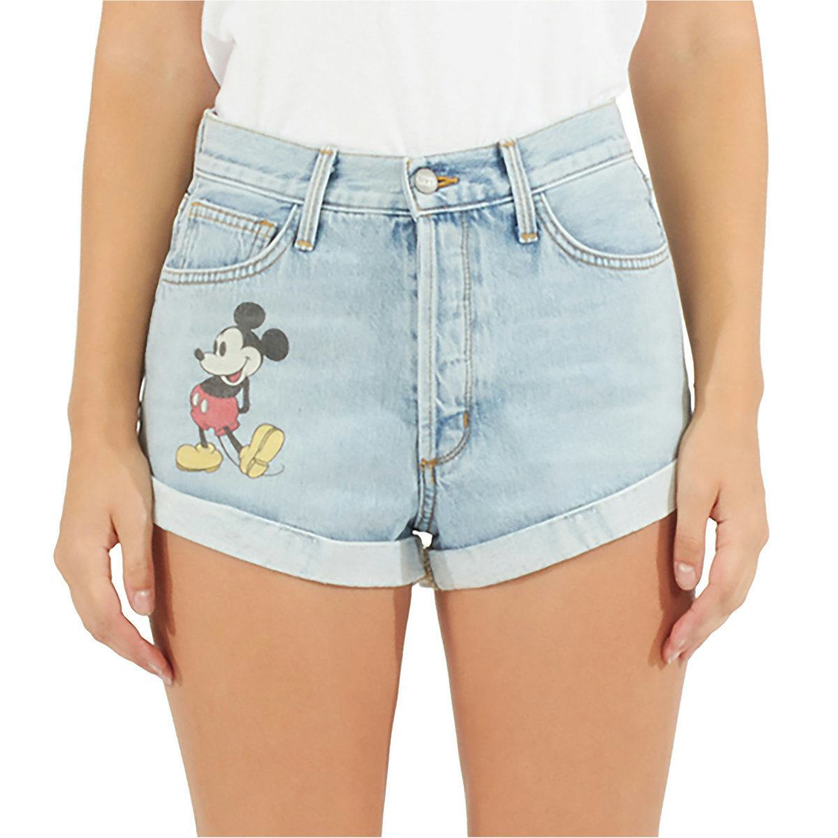 mickey mouse high waisted shorts