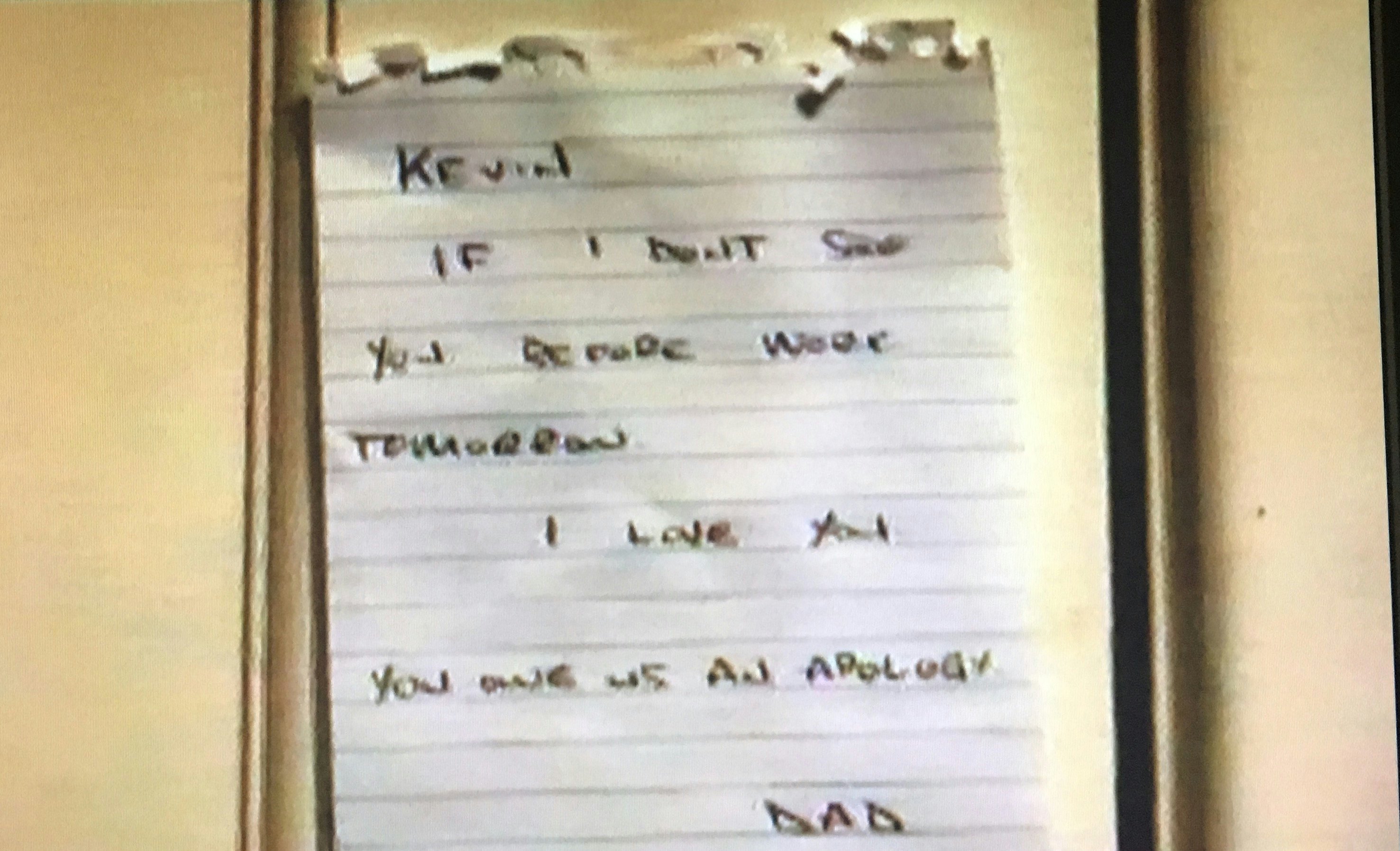 Image result for jacks note to kevin this is us