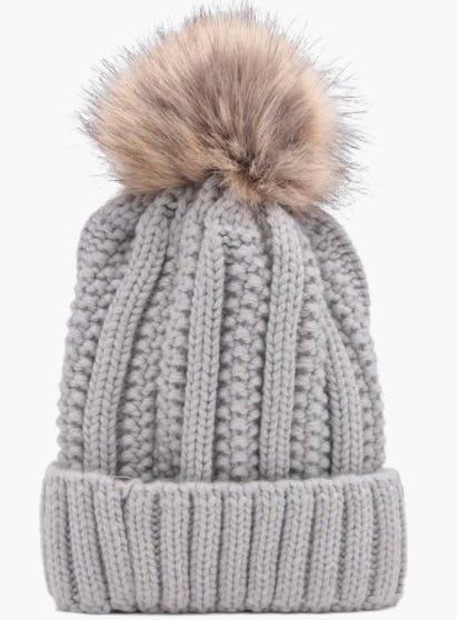 Gold Medal Girls Hat with Fluffy POM-POM in 5 Designs and Colors