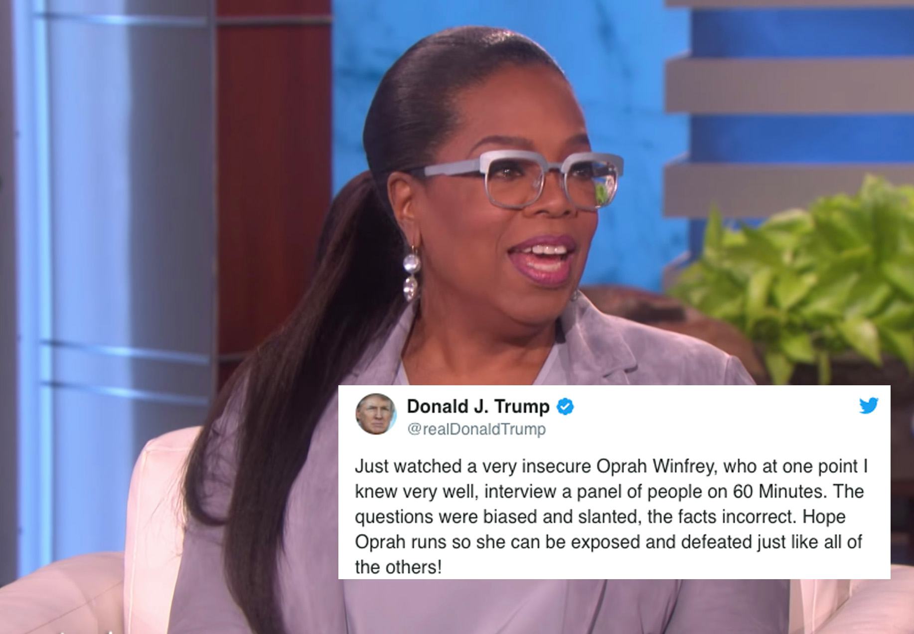 Oprah’s Response To Trump’s Tweet Calling Her "Insecure" Is Anything But