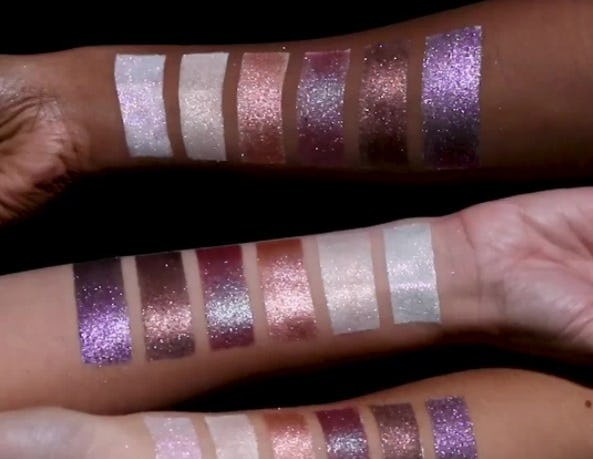 how beta 2 get to dust Lit Star Of Make Swatches For Glitter Up Ever's Palette
