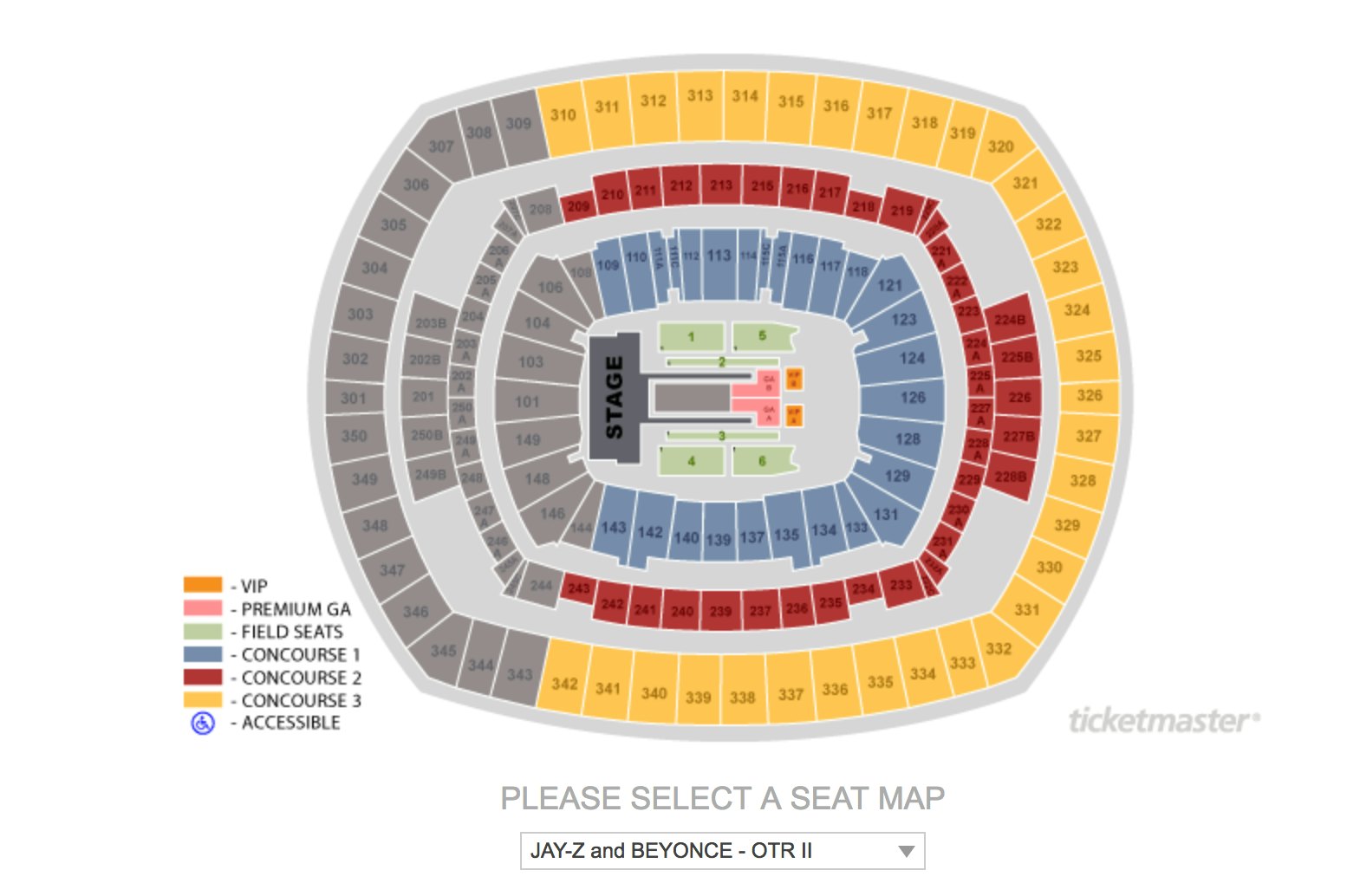 Rose Bowl Beyonce Concert Seating Chart